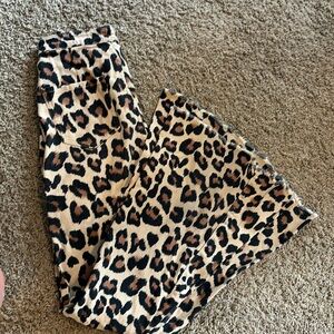 Peach love California XS cheetah leopard print bells flares